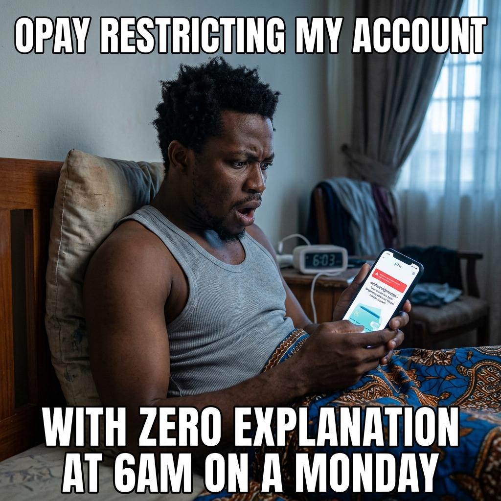 OPay restricting my account with zero explanation at 6am on a Monday