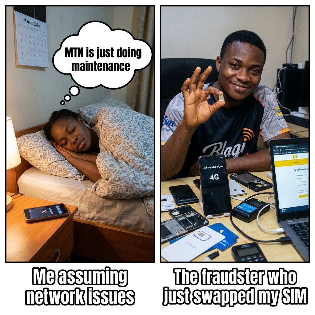 Me assuming network issues. The fraudster who just swapped my SIM.