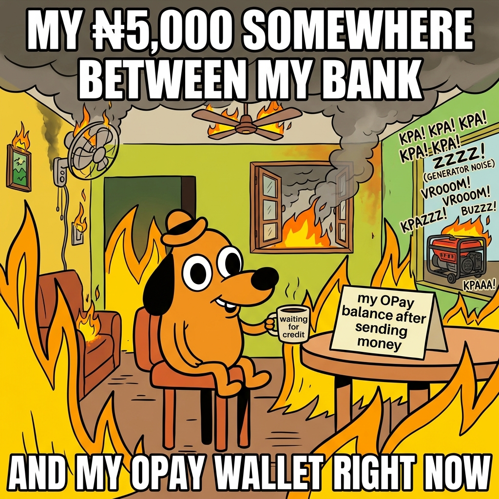 My ₦5,000 somewhere between my bank and my OPay wallet right now